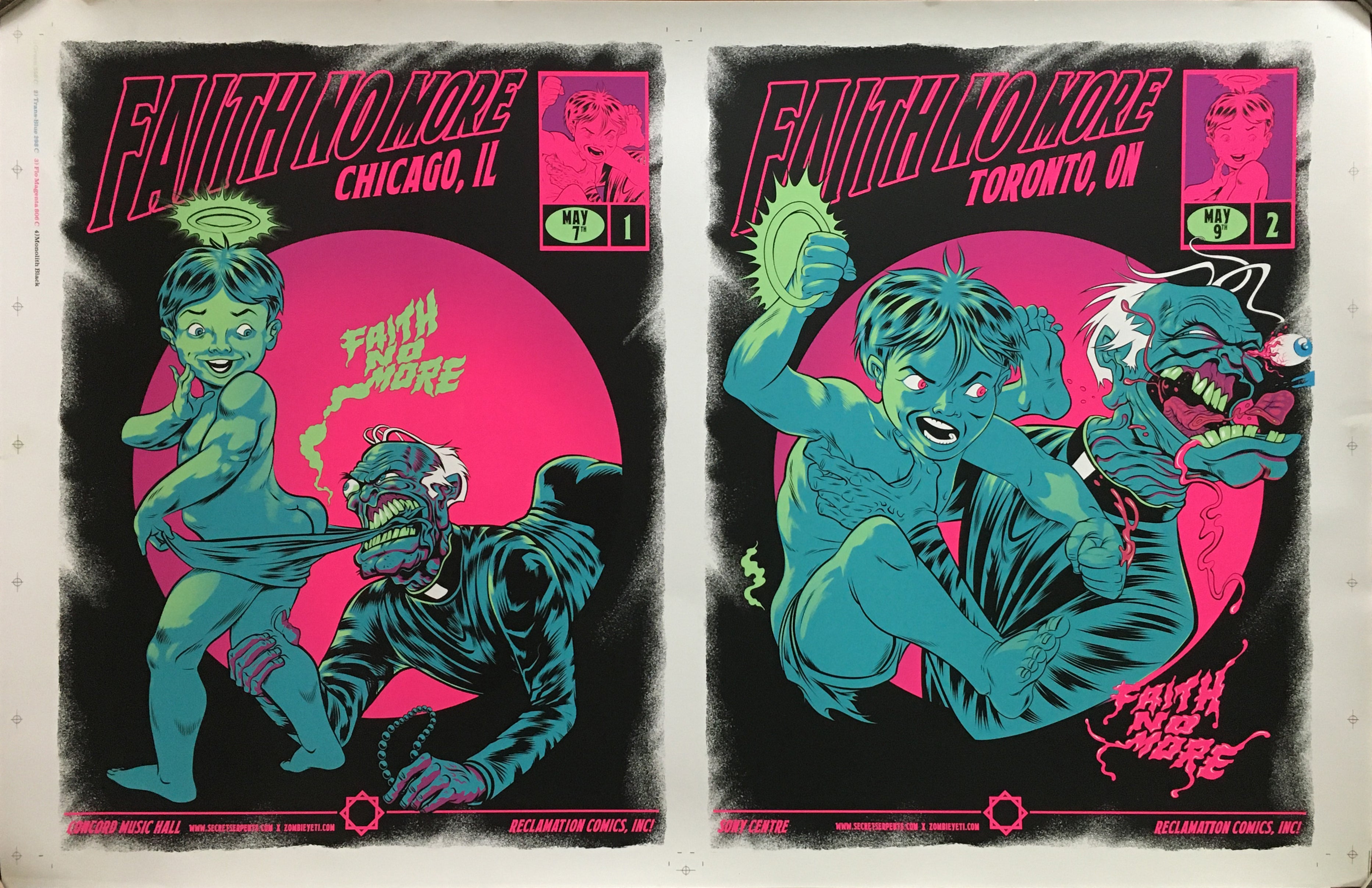 FAITH NO MORE - Chicago / Toronto 2015 by Zombie Yeti UNCUT SHEET