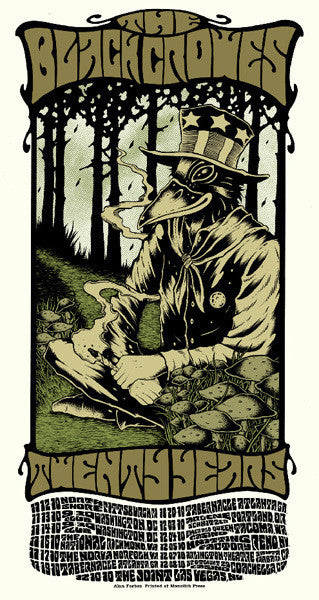 THE BLACK CROWES - Tour 2010 by Alan Forbes (11/12/10 - 12/10/10) (handbill)