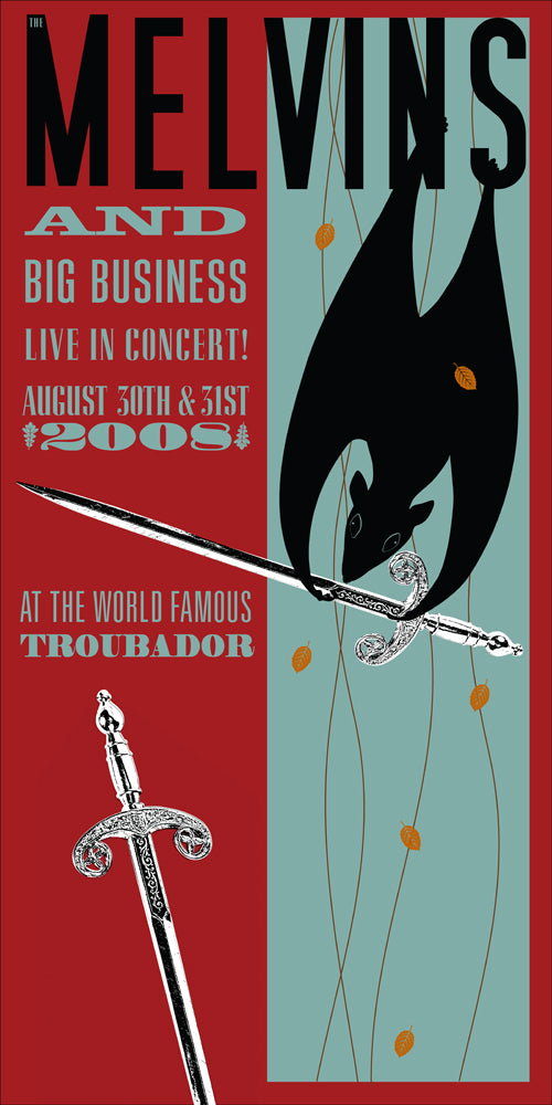 MELVINS - Los Angeles 2008 (#1) by Mackie Osborne (handbill)