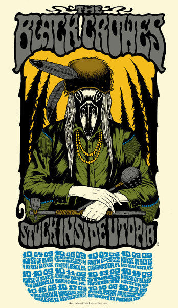 THE BLACK CROWES - Tour 2009 by Alan Forbes (10/4/09 - 10/22/09) (handbill)