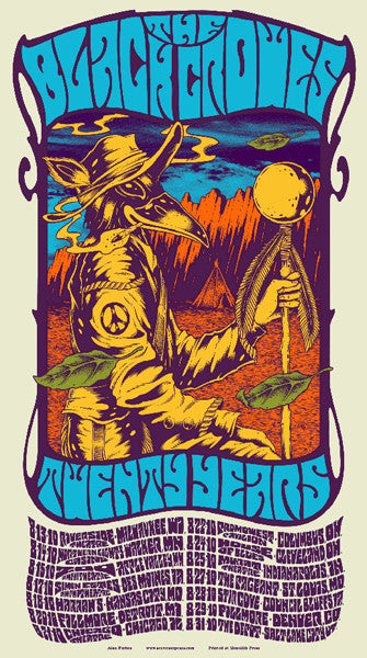 THE BLACK CROWES - Tour 2010 by Alan Forbes (8/13/10 - 8/31/10) (handbill)