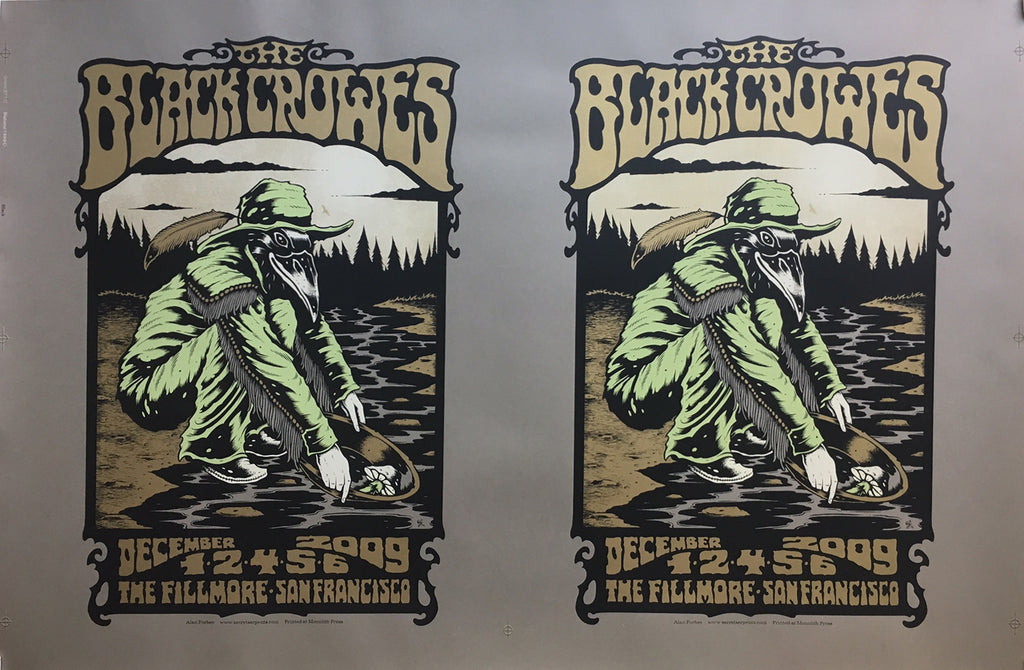 THE BLACK CROWES - San Francisco 2009 by Alan Forbes UNCUT SHEET