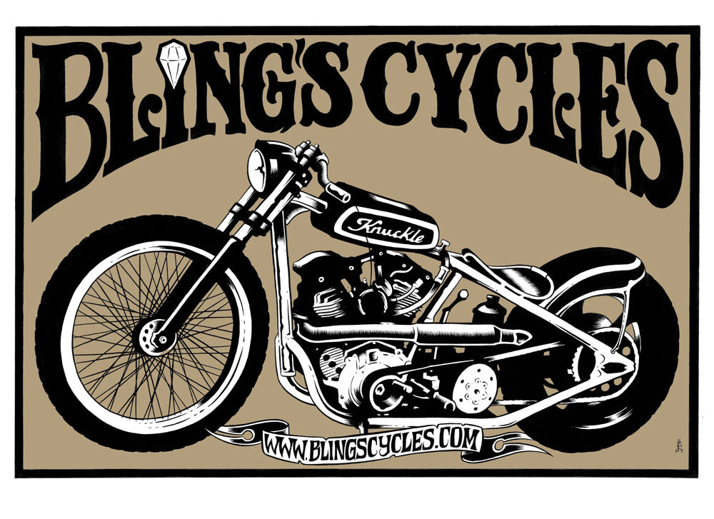 BLINGS CYCLES - 2007 art print by Alan Forbes