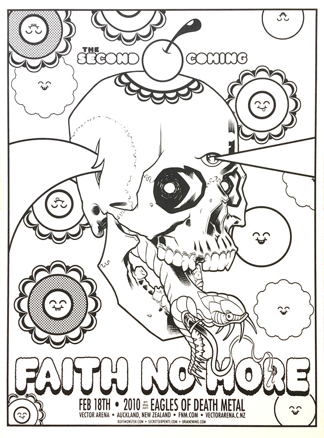FAITH NO MORE - Auckland 2010 (blackline) by Brian Ewing & Buff Monster
